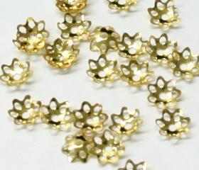 (image for) JFBCA/6MM 6mm Gold Plated Bead Cap Pack Qty 100